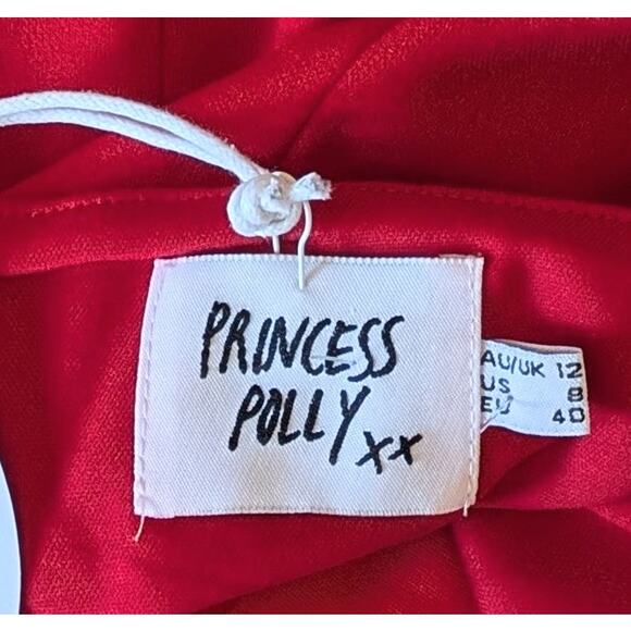 New Princess Polly Priya Red Sheath Minidress One Shoulder Open Back Baddie Sz 8 - Picture 10 of 11